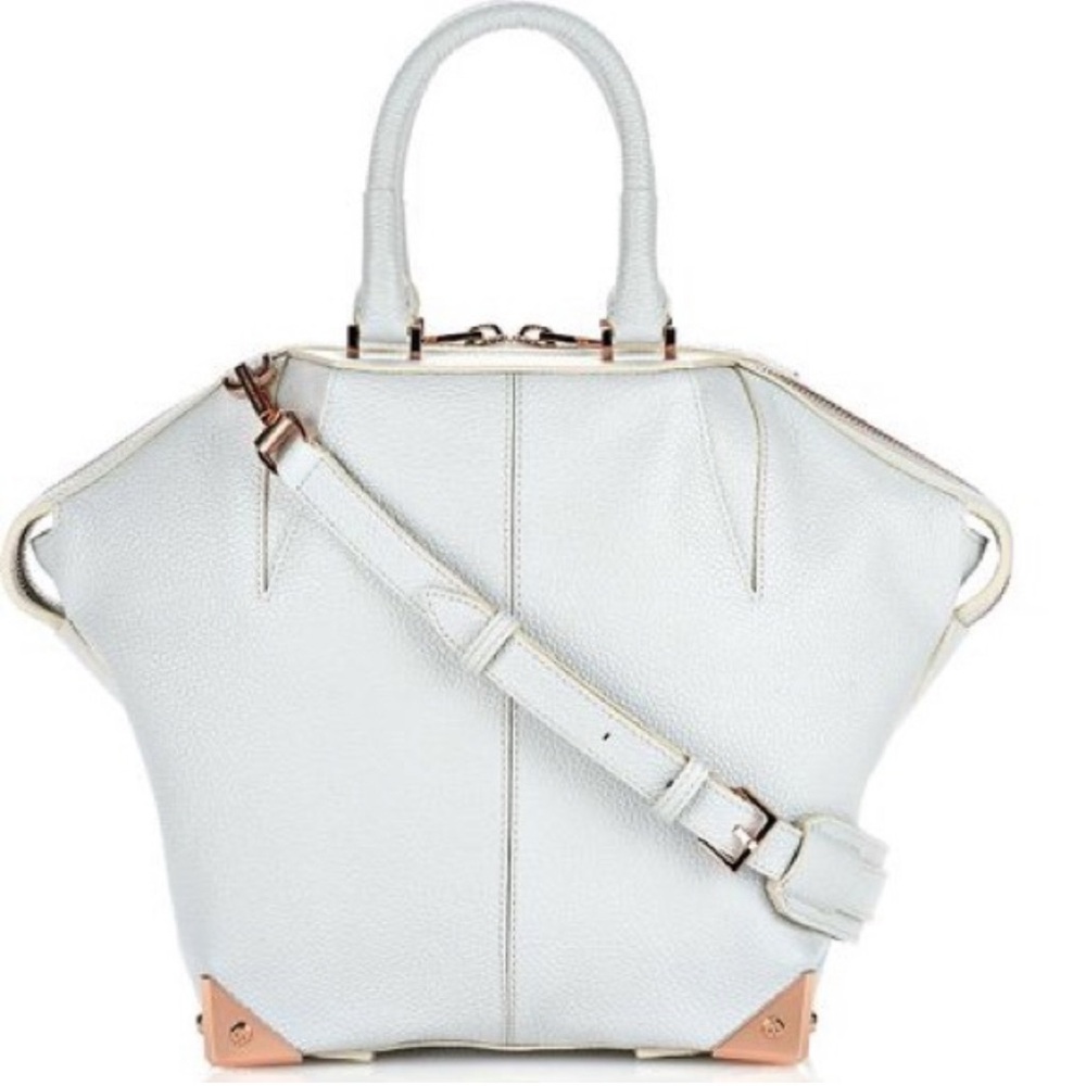 Alexander Wang leather bag light gray and rose gold hardware $700 $129